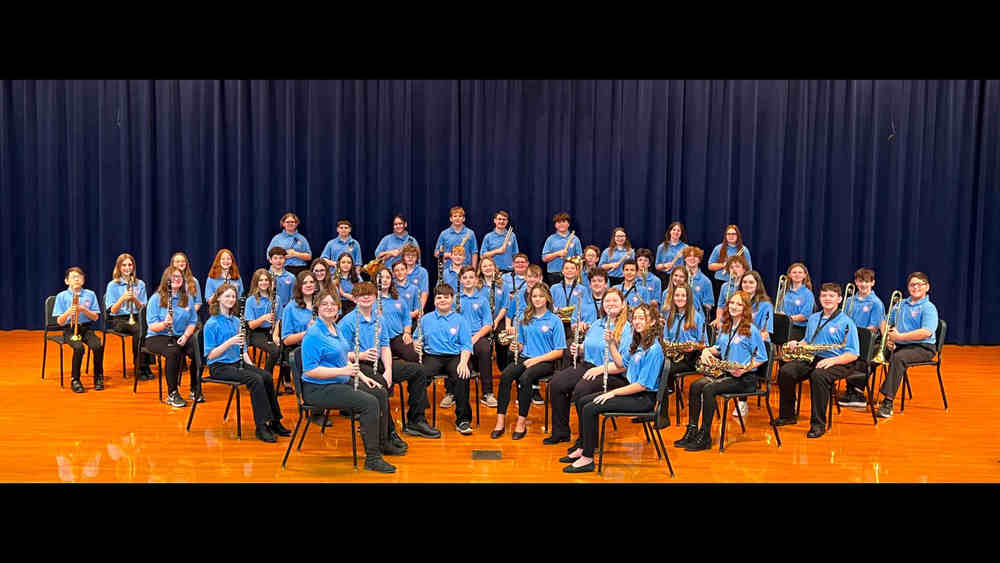 image of blennerhassett middle school band on stage
