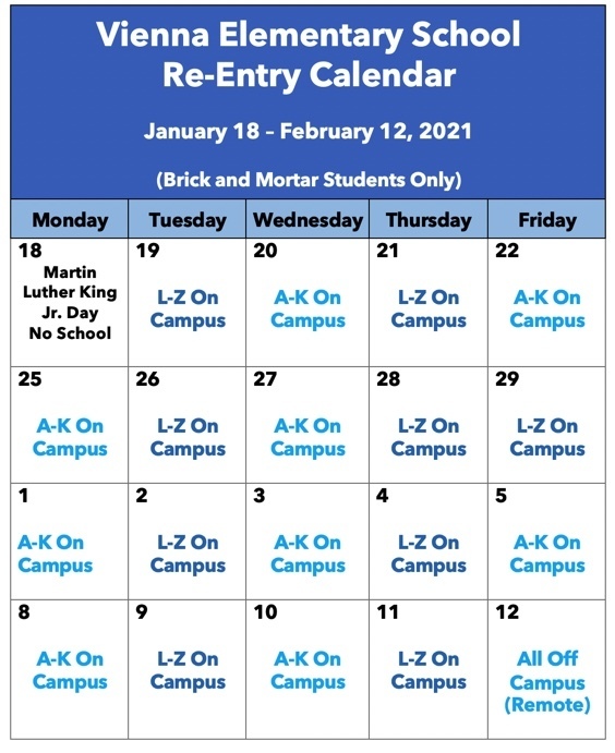 ReEntry Calendar Vienna Elementary