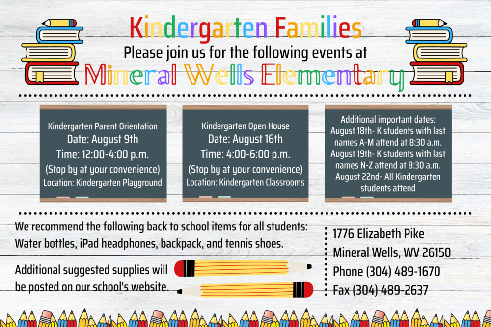 Kindergarten Information Mineral Wells Elementary