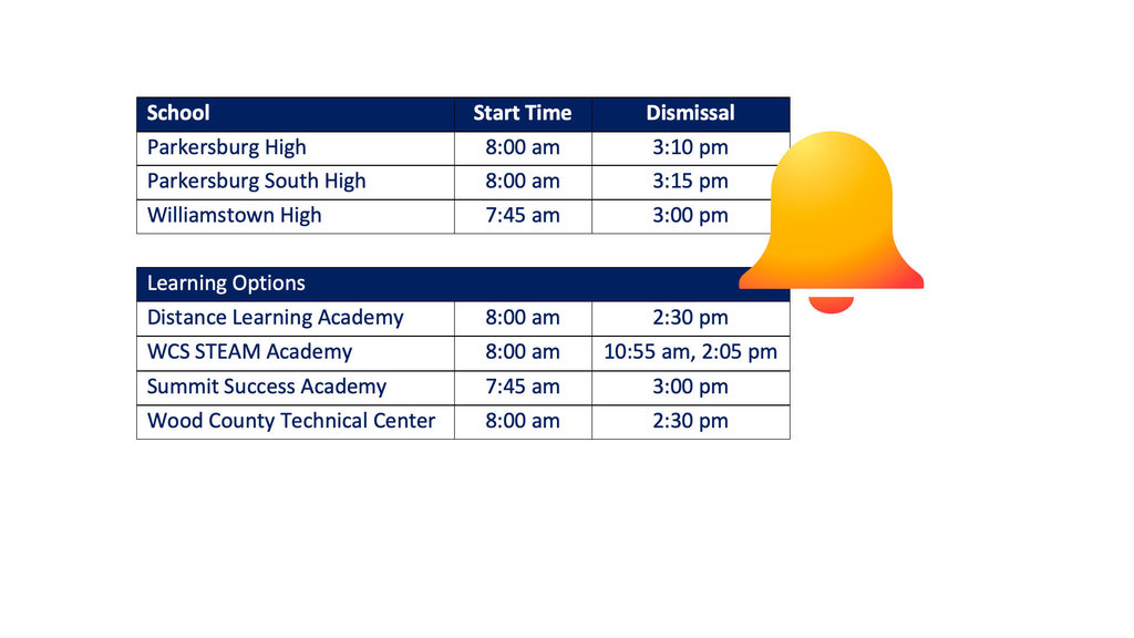 arrival and dismissal time table high schools and other learning options